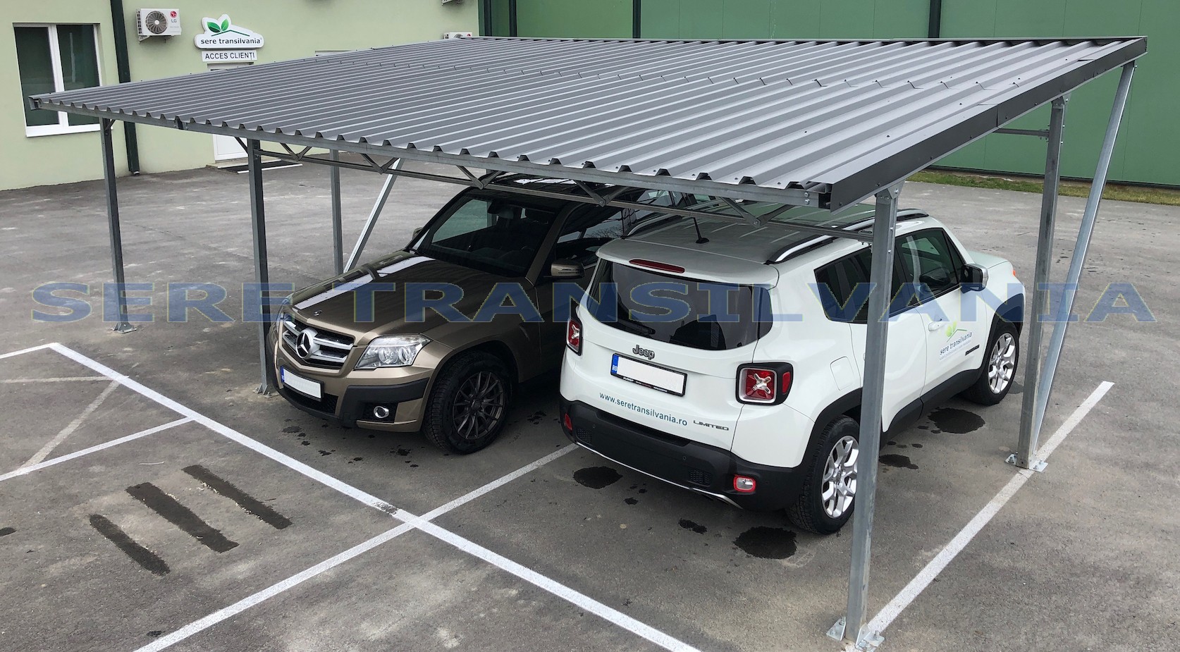 Modular Carport 5.50x5.00m, corrugated steel sheet